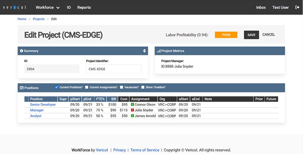 Vericol WorkForce - Accessible Financials