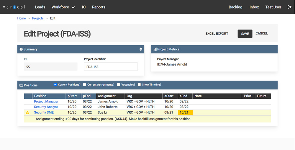 Vericol WorkForce - Easy, Intuitive Design